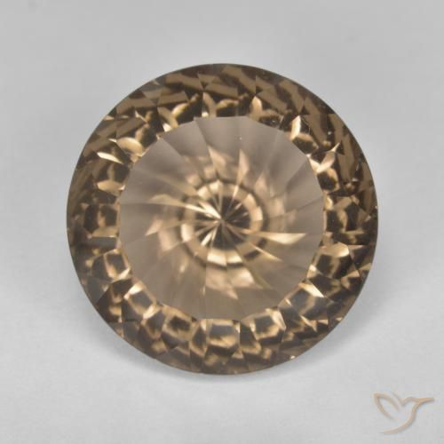 7.92ct Натуральный Средне-светло-коричневый Дымчатый кварц, Круглый, VVS-VS