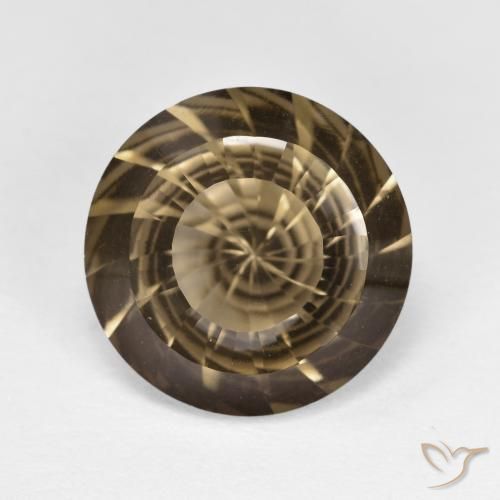 5.42ct Натуральный Средне-светло-коричневый Дымчатый кварц, Круглый, Чистота VVS