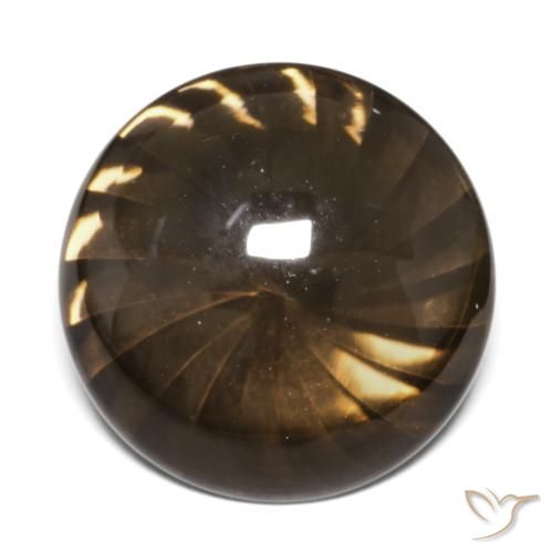 12.95ct Натуральный Имбирный пряник коричневый Дымчатый кварц, Круглый, Прозрачный