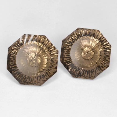 17.18 карата, натуральный Светло-коричневый Дымчатый кварц, Изумрудная огранка, Чистота VVS