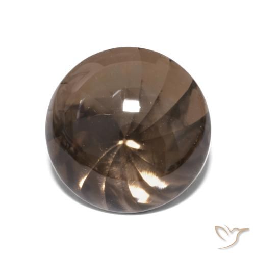 5.51ct Натуральный Средне-темно-коричневый Дымчатый кварц, Круглый, Прозрачный