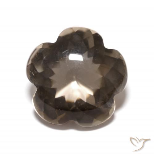4.98ct Натуральный Гикори Браун Дымчатый кварц, Огранка Цветок, Прозрачный