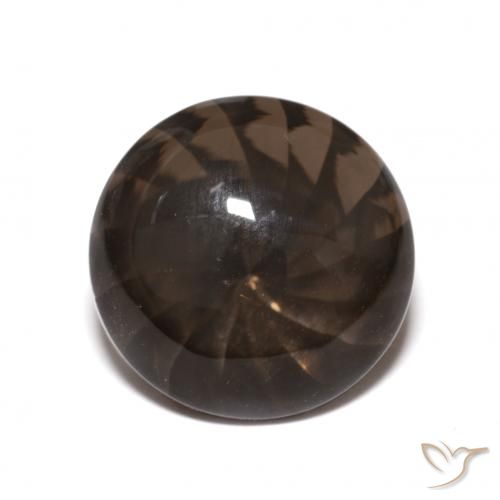 5.78ct Натуральный Темно-коричневый Дымчатый кварц, Круглый, Прозрачный