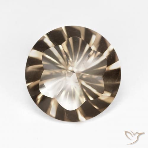 5.06ct Натуральный Средне-светло-коричневый Дымчатый кварц, Круглый, Чистота VVS
