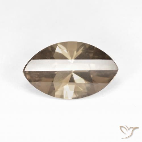 2.73ct Натуральный Средне-светло-коричневый Дымчатый кварц, Маркиза, Чистота VVS