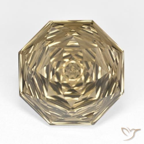 12.80ct Натуральный Светло-желтый коричневый Дымчатый кварц, Изумрудная огранка, Чистота VVS
