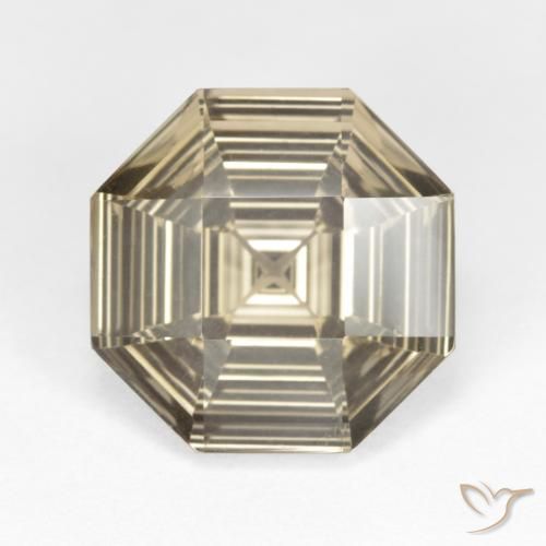 5.82ct Натуральный Бледно-коричневый Дымчатый кварц, Изумрудная огранка, Чистота VVS
