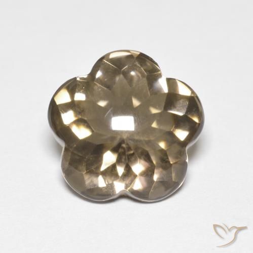 4.99ct Натуральный Теплый коричневый Дымчатый кварц, Огранка Цветок, Прозрачный