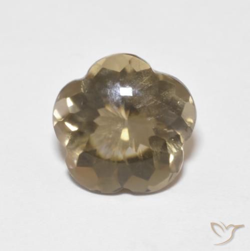 4.59ct Натуральный Светло-коричневая тортилья Дымчатый кварц, Огранка Цветок, Прозрачный