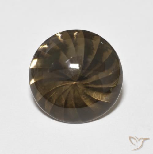 5.22ct Натуральный Светлый мокко Дымчатый кварц, Круглый, Прозрачный