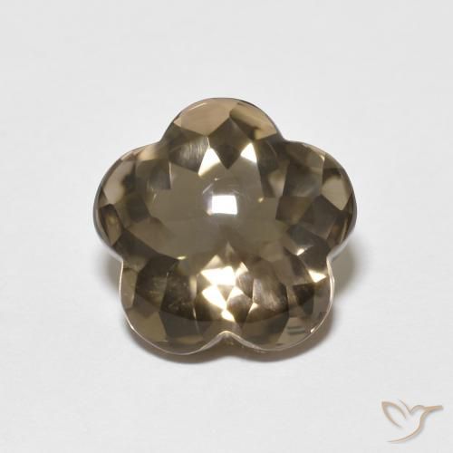 4.84ct Натуральный Дерево коричневый Дымчатый кварц, Огранка Цветок, Прозрачный