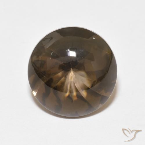 6.14ct Натуральный Коричневый Дымчатый кварц, Круглый, Прозрачный