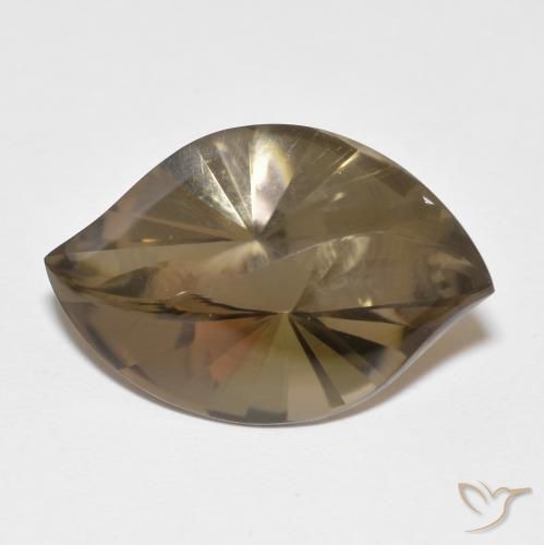 10.70ct Натуральный Теплый коричневый Дымчатый кварц, Маркиза, Прозрачный
