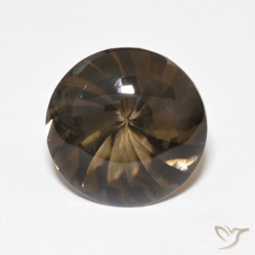 5.06ct Натуральный Имбирный пряник коричневый Дымчатый кварц, Круглый, Прозрачный
