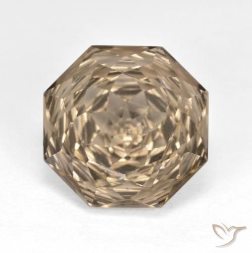 6.43ct Натуральный Дерево коричневый Дымчатый кварц, Изумрудная огранка, Чистота VVS