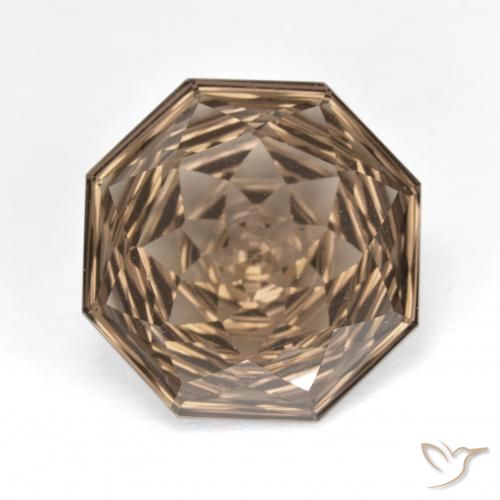 7.84ct Натуральный Светло-коричневый Дымчатый кварц, Изумрудная огранка, Чистота VVS