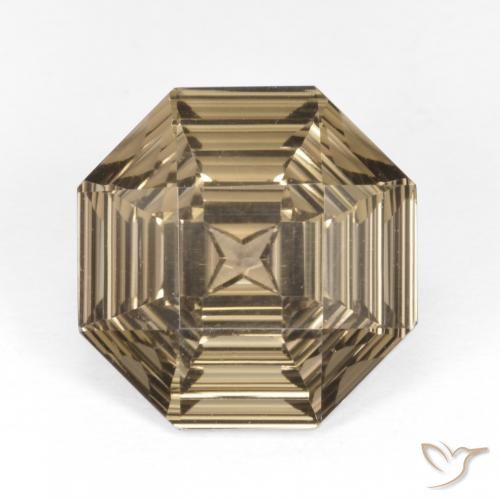 5.52ct Натуральный Мокко Браун Дымчатый кварц, Изумрудная огранка, Чистота VVS