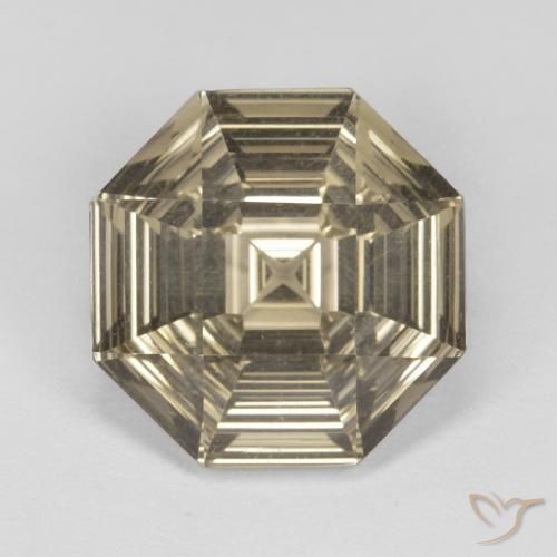 6.28ct Натуральный Светло-желтый коричневый Дымчатый кварц, Изумрудная огранка, Чистота VVS