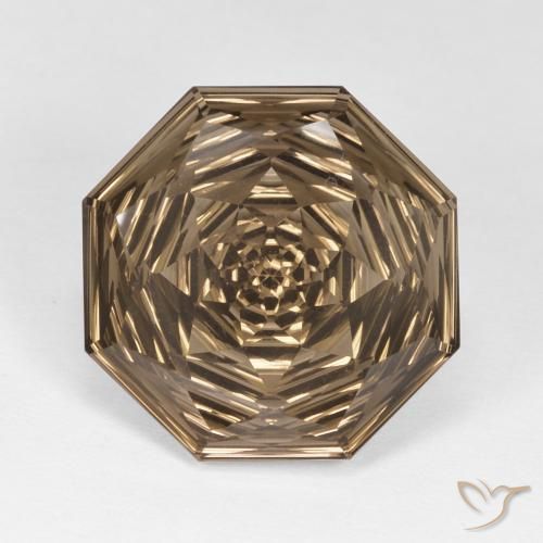 10.67ct Натуральный Средне-светло-коричневый Дымчатый кварц, Изумрудная огранка, Чистота VVS
