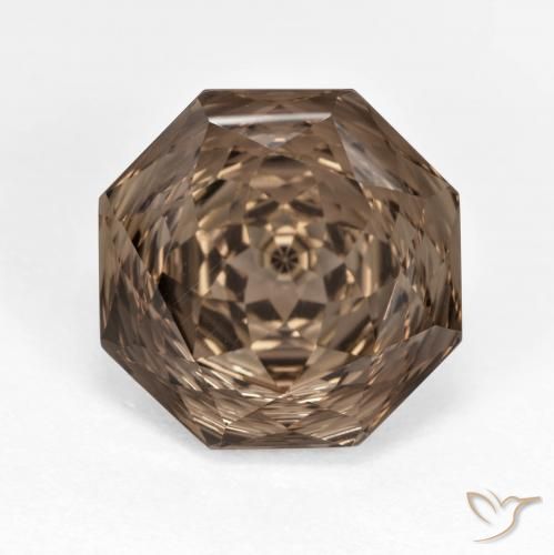 7.14ct Натуральный Гикори Браун Дымчатый кварц, Изумрудная огранка, Чистота VVS