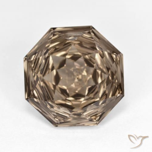 5.46ct Натуральный Коричневый Дымчатый кварц, Изумрудная огранка, Чистота VVS