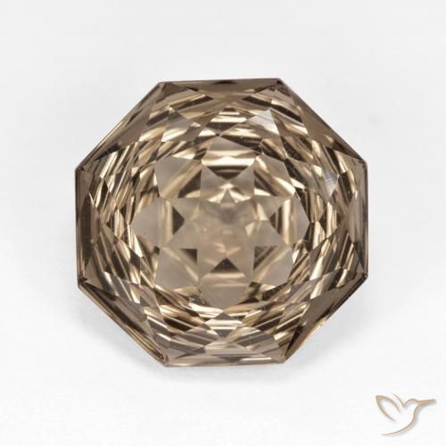 5.76ct Натуральный Теплый коричневый Дымчатый кварц, Изумрудная огранка, Чистота VVS