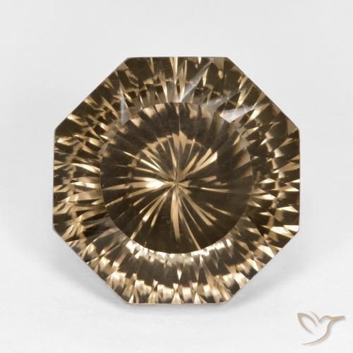 9.62ct Натуральный Средне-светло-коричневый Дымчатый кварц, Изумрудная огранка, Чистота VVS