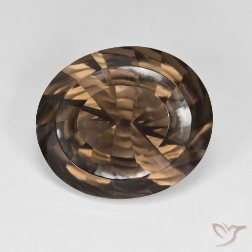 6.58ct Натуральный Шоколадно-коричневый Дымчатый кварц, Овал, Чистота VVS