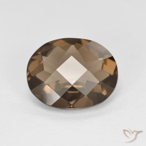 2.10ct Натуральный Средне-темно-коричневый Дымчатый кварц, Овал, Чистота VVS