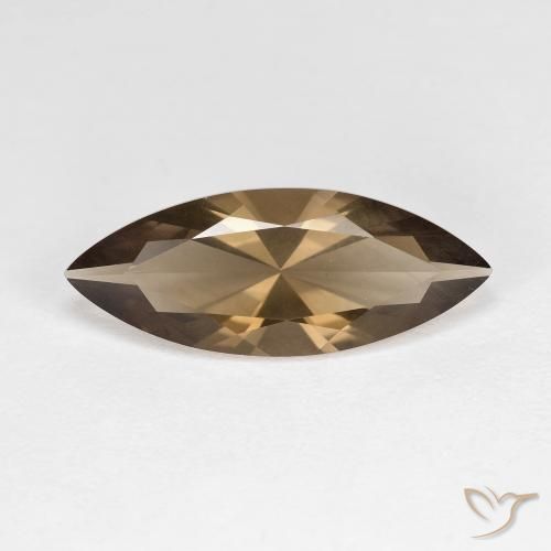 2.96ct Натуральный Средне-светло-коричневый Дымчатый кварц, Маркиза, Чистота VVS