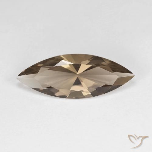 2.57ct Натуральный Теплый коричневый Дымчатый кварц, Маркиза, Чистота VVS