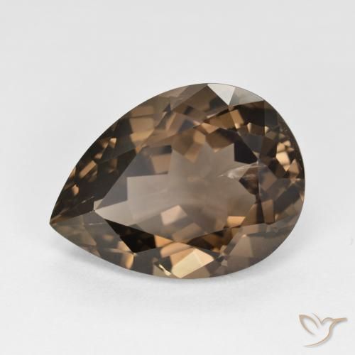 6.54ct Натуральный Светло-коричневый Дымчатый кварц, Форма груши, Чистота VS