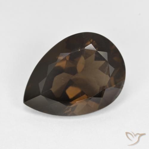 5.95ct Натуральный Шоколадно-коричневый Дымчатый кварц, Форма груши, Чистота VS