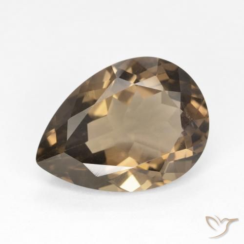 6.31ct Натуральный Medium Light-Brown Дымчатый кварц, Форма груши, VVS-VS