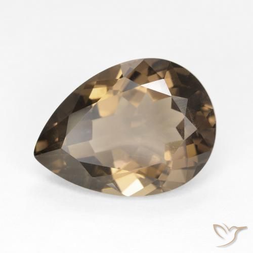 6.31 карата, натуральный Medium Light-Brown Дымчатый кварц, Форма груши, VVS-VS