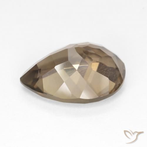 6.31 карата, натуральный Medium Light-Brown Дымчатый кварц, Форма груши, VVS-VS