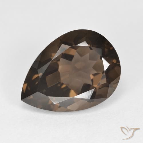 6.35ct Натуральный Гикори Браун Дымчатый кварц, Форма груши, VVS-VS