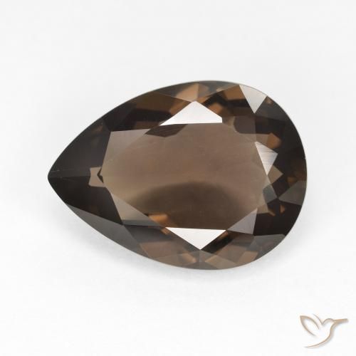 6.04ct Натуральный Коричневый Дымчатый кварц, Форма груши, Чистота VVS