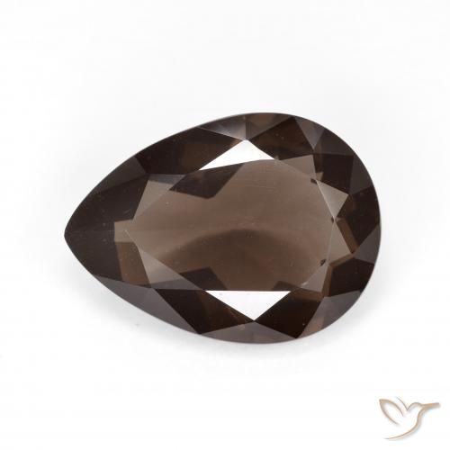 5.36ct Натуральный Коричневый Дымчатый кварц, Форма груши, Чистота VVS