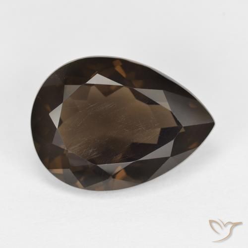 6.11ct Натуральный Коричневый Дымчатый кварц, Форма груши, Чистота VVS