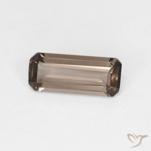 0.92ct Натуральный Гикори Браун Дымчатый кварц, Изумрудная огранка, Чистота VVS