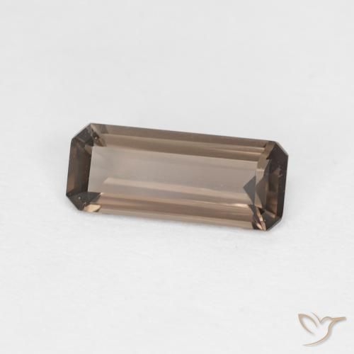 0.86ct Натуральный Medium Dark-Brown Дымчатый кварц, Изумрудная огранка, Чистота VVS