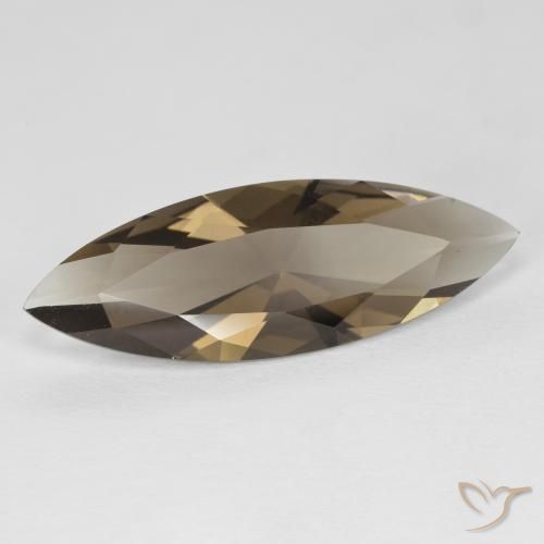 6.36 карата, натуральный Medium Light-Brown Дымчатый кварц, Маркиза, Чистота VVS
