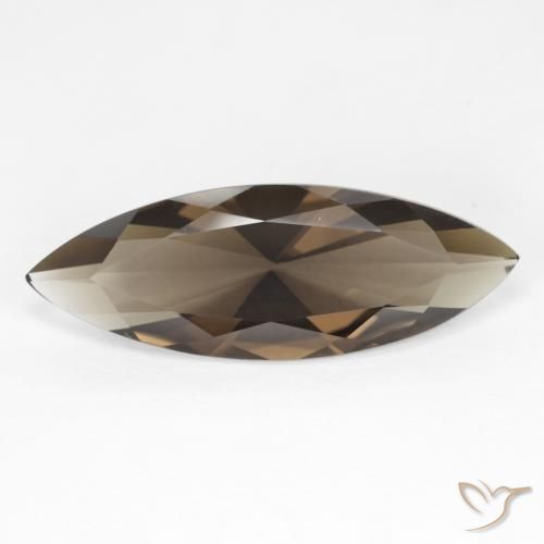 6.35ct Натуральный Medium Light-Brown Дымчатый кварц, Маркиза, Чистота VVS