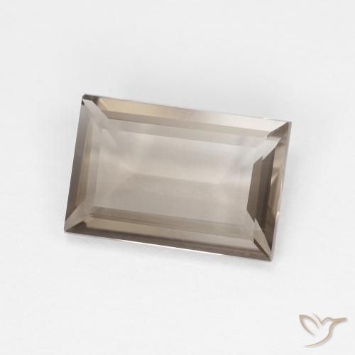 1.36ct Натуральный Светло-нейтральный коричневый Дымчатый кварц, Огранка Багет, Чистота VVS