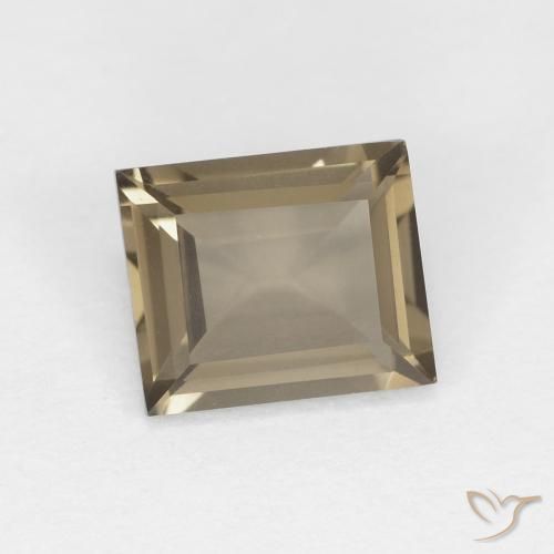 0.92 карата, натуральный Medium Light-Brown Дымчатый кварц, Огранка Багет, Чистота VVS