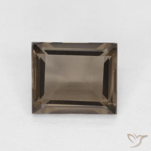 0.86ct Натуральный Medium Dark-Brown Дымчатый кварц, Огранка Багет, Чистота VVS