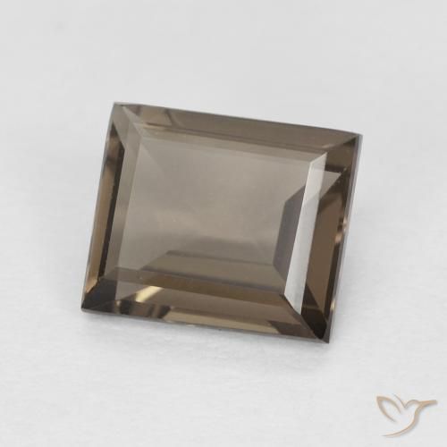 0.86 карата, натуральный Medium Dark-Brown Дымчатый кварц, Огранка Багет, Чистота VVS