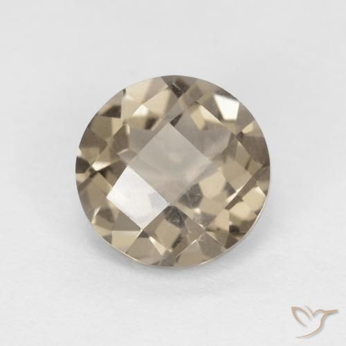 1.26ct Натуральный Светло-кофейный коричневый Дымчатый кварц, Круглый, Чистота VVS