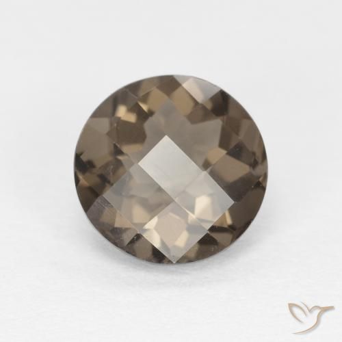 1.13ct Натуральный Коричневый Дымчатый кварц, Круглый, Чистота VVS
